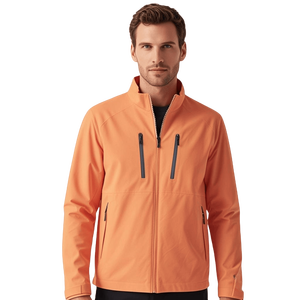 Chaquetas deportivas Softshell con estilo para hombre, venta al por mayor, cortavientos para exteriores con cuello levantado para invierno, grosor fino - Product Image 4