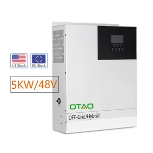 Inversor solar híbrido eua, estoque da ue, inversor solar 5kw 48v hibrid com controlador de carga mppt onduleur fora do inversor da grade solares hibrido