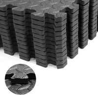 30*30 cm 60*60 cm Tapis de sol de fitness noir en caoutchouc Eva Tapis de puzzle en mousse à emboîtement/déverrouillage