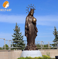 Statue grandeur nature de Vierge Marie en bronze de sculpture d'église religieuse pour la décoration extérieure