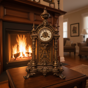 Horloge de table/pendule de style antique européen, réveil baroque/victorien, à mécanisme à goupilles, livraison en 15 jours - Product Image 3