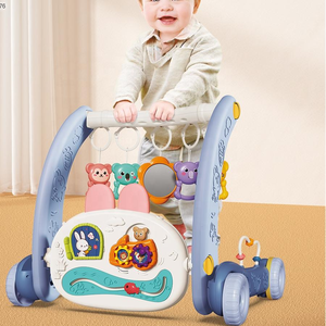 Jouet multifonctionnel <span class=keywords><strong>pour</strong></span> bébé 2 en <span class=keywords><strong>1</strong></span> : chariot musical et trotteur avec musique et dessins animés - Product Image 3