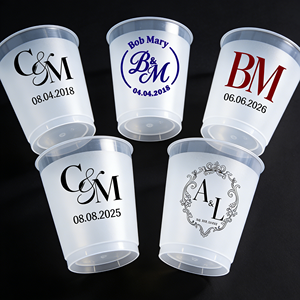 Bicchieri di Plastica per Succhi e Tè all'Ingrosso, 10-16 oz, Logo Personalizzato, Bicchieri Usa e Getta in PET/PP per Caffè, <span class=keywords><strong>con</strong></span> Coperchio, Stampa <span class=keywords><strong>Nome</strong></span>, per Matrimoni - Product Image 1