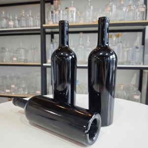 Fabricante de China, <span class=keywords><strong>precio</strong></span> de fábrica, pantalla de licor vacía, botellas de vidrio negro para vino, <span class=keywords><strong>750</strong></span> Ml - Product Image 4