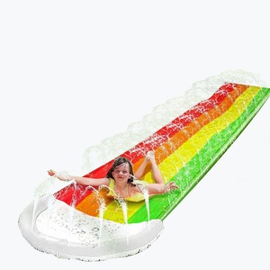 14Ft Lawn Water <b>Slide</b> Rainbow with Spraying and Inflatable Crash Pad for Children Play Center <b>Pool</b> Games Outdoor <b>Pool</b> Party Gift - Product Image 1