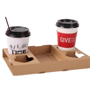 Printed Paper Cups Custom Logo Print Disposable Take Away Cardboard Paper Cup Holder