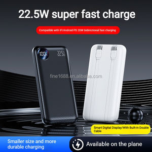 OEM/<span class=keywords><strong>DOM</strong></span> Nouveau modèle PD22.5W Charge rapide 10000mAh avec charge rapide intégrée Double ligne Affichage numérique LED Banque d'alimentation mobile - Product Image 5