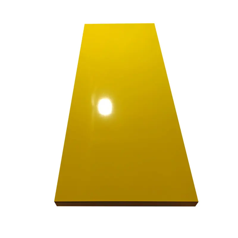 Low Cost manufacture 18MM High Glossy yellow Panel MDF Sheets Laminated MDF Fibreboards
