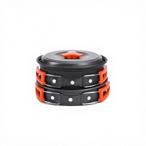 Juego de utensilios de cocina portátiles para acampar Guanglu, olla antiadherente para cocinar al aire libre de 1-2L con tapa, color naranja - Product Image 2