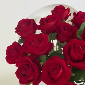 Réaliste Touche Velours Unique Mariage Décor À La Maison Artificielle Rose Noir Rouge Soie Satin Velours Real Touch Roses <span class=keywords><strong>Fleurs</strong></span> - Product Image 1