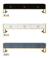 Luxe moderne Design nordique Rectangle miroir dessus en verre support TV Offre Spéciale tube en métal Table basse maison salon chambre utilisation