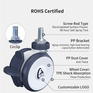 Meilleures ventes Roulettes <span class=keywords><strong>pour</strong></span> meubles de 3 pouces Roulettes pivotantes <span class=keywords><strong>pour</strong></span> appareils médicaux Roulettes légères à moyenne charge avec frein - Product Image 4
