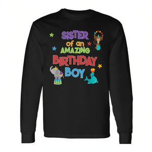 Maglietta a maniche lunghe promozionale per la festa di compleanno a tema circo per la sorella di un fantastico compleandino - Product Image 2