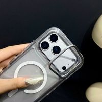 Coque de téléphone magnétique à paillettes pour iPhone 18 Pro Max, protection 360° avec support d'appareil photo et transparence, compatible iPhone 17 Pro