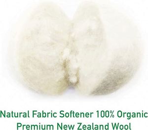 Boules de séchage en laine de Nouvelle-Zélande 100% biologique, écologiques, faites à la main, blanches - Product Image 4
