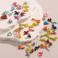 Dreamshow Bijoux de mode d'été, pendentifs et breloques, plaqué or 18 carats, émail coloré, animaux, accessoires en acier inoxydable