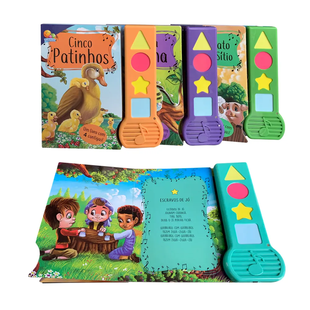 Ucuz çocuklar bebekler erken okuma interaktif eğitim ses ses kurulu kitaplar çocuklar için 4 düğmesi ses çocuk kitabı baskı