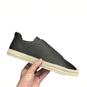 Zapatos Casuales de Cuero Originales Italianos, Cómodos y Versátiles, Zapatos Deportivos Casuales para Hombre, Zapatos de Skateboard con Suela de Ratán - Product Image 1