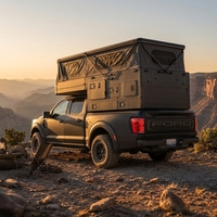 Nouveau camping-car coulissant noir mat 2026 pour pick-up, avec support de réservoir de carburant, pour Ford F-150 Raptor