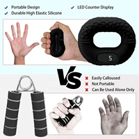 Anillo Fortalecedor de Agarre de Mano de Silicona con Pantalla LED, Textura de Panal, Entrenador de Dedos Portátil para Hombres, Mujeres y Niños
