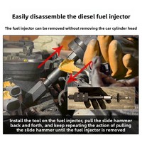 Kit d'outils universel pour le retrait d'injecteurs diesel avec acier au carbone et mallette rigide, compatible avec le jeu de marteaux à inertie