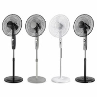 Ventilateur de sol de 16 pouces, 5 pales, fonctionnement silencieux, débit d'air élevé, adapté aux dortoirs, bureaux, télécommande, fonction minuterie