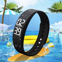 Gelang Pintar Digital Tahan Air Jam Alarm Getaran Senyap 3BAR Tahan Air Jam Tangan Elektronik Olahraga Lari Pelajar Pria