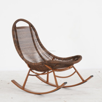Ensemble de chaises à bascule en rotin brun, sièges relaxants pour salon, chaise de loisirs d'extérieur