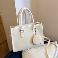 Tas Tote Wanita Mewah Kanvas Katun dengan Logo Cetak Kustom Personalisasi Produsen, Dilengkapi Ritsleting, Portabel untuk Semua Musim
