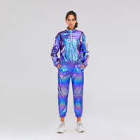 Luckpanther Factory Plus Size Casual Sweat à capuche réfléchissant Vêtements pour femmes Manteau et pantalon pour femmes Costume 2 pièces