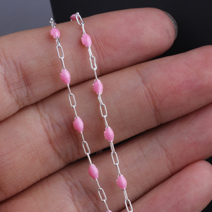 14K Gold Filled 2MM Flat Rectangular Link Chain Colorful Beaded Enamel Chain for DIY Bracelet Necklace <strong>Jewelry</strong> Making <strong>Supplies</strong> - Product Image 6