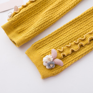 Collant per bambini con orecchie di fiori sul lato collant elastici autunnali e <span class=keywords><strong>invernali</strong></span> di medio spessore per ragazze <span class=keywords><strong>Leggings</strong></span> per bambini Super morbidi - Product Image 5