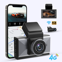 Caméra de tableau de bord 4G à double objectif, enregistreur vidéo 2K, Wi-Fi intégré, GPS, contrôle par application, moniteur de stationnement IPS 3,0 pouces, dashcam 4G