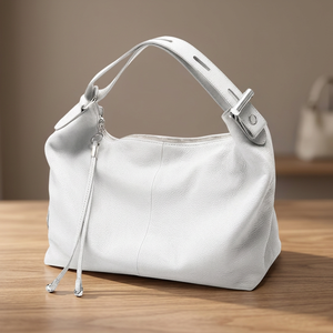 Bolso de Mano de Cuero Marrón con Diseño Moderno y Logotipo Personalizado, Bolso Tote de Piel Vacuna para Mujer, Bolso Bandolera - Product Image 3