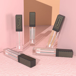 Tubos de brillo de labios transparentes cuadrados de etiqueta privada personalizada Tubo cosmético de aceite de labios vacío único Embalaje Lápiz labial de género de plástico - Product Image 3