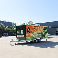 Remorque de restauration mobile Chammp pour grillades en extérieur, avec cuisinière haute puissance, chariot de concession mobile pour service de barbecue et festivals en plein air