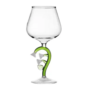Custom Creative High Beauty Flower and Plant Wine Goblet Hot Red Wine Goblet