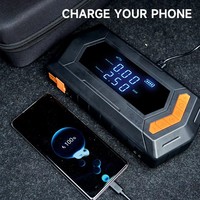 16000mAh Jump Starter Handheld Car Air Pump Phone Charge SOS Strobe Multiply Lighting Modes Motorcycle Bike Ball Inflator