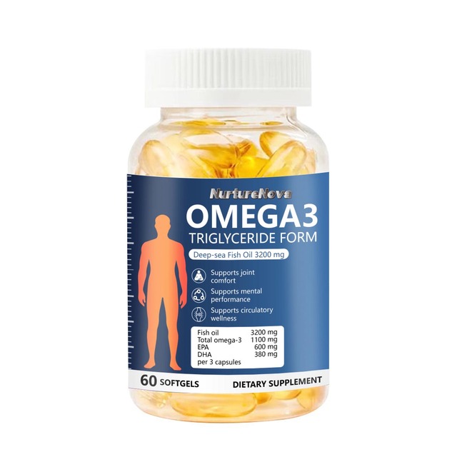 High Purity Triglyceride Form Omega 3 Fish Oil Softgels Rich in EPA & DHA Deep Sea Sourced Raw Material Adult Deitary Supplement