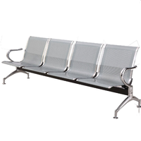 Chaise d'attente publique en PU pour aéroport, 3 places, banc d'attente en métal à 3 places