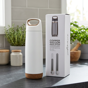 Bouteille isotherme sans marque de 600 ml avec isolation sous vide et infusions de cuivre, modèle 100565-2 - Product Image 3