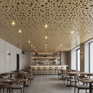 Placa de aluminio perforada cuadrada integrada de 60x60 con orificios completos, material de aluminio ignífugo para oficina, venta al por mayor - Product Image 6