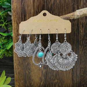 Vintage Alloy Drop <b>Earrings</b> Antique Silver Plated Women's Fashion Dangle <b>Earrings</b> With <b>Wings</b> Pattern Party Jewelry - Product Image 4