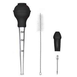 Meat Marinade Injection Cooking 4 Piece Set with <b>BBQ</b> Oil Brush Cleaning Brush Sauce Injection Needle Silicone Turkey Baster - Product Image 2