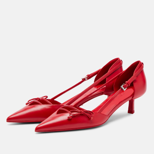 Scarpe da Donna Taglia Grande 45 con Taglio Laterale, <span class=keywords><strong>Tacco</strong></span> <span class=keywords><strong>Basso</strong></span>, Vestibilità Larga, Décolleté Eleganti a Punta, <span class=keywords><strong>Sandali</strong></span> Slip-on con Fiocco - Product Image 4