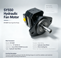 Moteur à palettes hydraulique SY550 pour ventilateur de refroidissement de radiateur d'excavatrice Sany, pièce de rechange pour moteur d'entraînement de ventilateur d'excavatrice