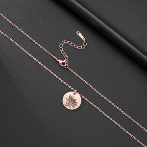 Collana con Ciondolo Fiore di Nascita Skyrim per Donne, Acciaio Inossidabile, <span class=keywords><strong>Flora</strong></span> Gladiolo Papavero Peonia Rosa Margherita, Gioielli Personalizzati - Product Image 5