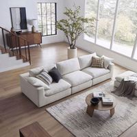 Erweiterbares Sofa mit Ottoman, Modulares Ecksofa, 4-teiliges Wendbares Chaiselongue-Sofa für Wohnzimmer