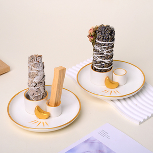 Support en céramique pour brûleur d'encens, plateau de combustion de sauge et porte-Palo Santo péruvien en gros - Product Image 4