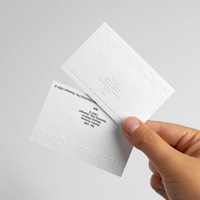 Tarjeta de papel de negocios de papel de algodón blanco personalizado con tarjeta de visita de papel de algodón en relieve